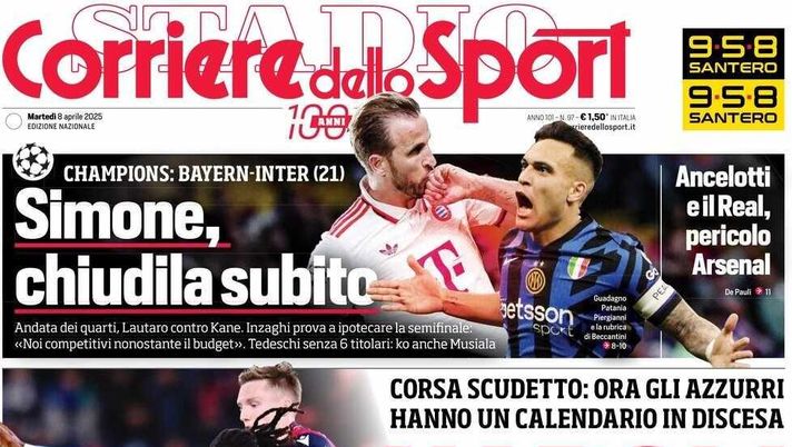 prima pagina corriere dello sport oggi