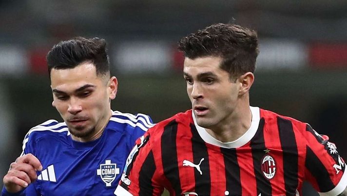 Christian Pulisic (attaccante AC Milan), qui durante Milan-Como 2-1 (Serie A 2024-2025) | News (Getty Images) Milan-Como a Perth (Australia)? Ecco quando si deciderà in via definitiva