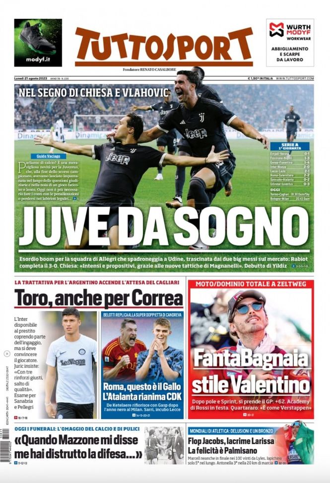 EDICOLA / TS: Toro, anche per Correa. Inter disposta a pagare metà ingaggio - immagine 1