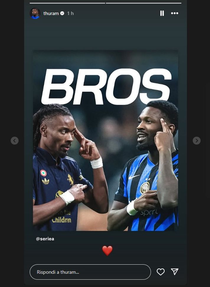Thuram condivide il post della Serie A dedicato a lui e al fratello: “Brotherhood”- immagine 2