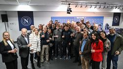 GALLERY Conte e Oriali, brindisi con i giornalisti dopo la conferenza pre Genoa