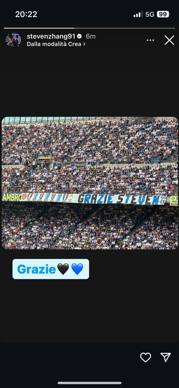 Inter-Lazio, a San Siro uno striscione per Steven Zhang. La risposta del presidente nerazzurro- immagine 3