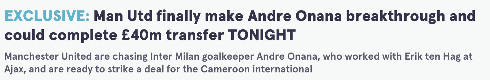 Inter, Mirror: “Lo United può avere Onana già stasera: pronti 40 mln di sterline”- immagine 3