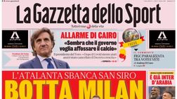 LA PRIMA PAGINA DELLA GAZZETTA DELLO SPORT: “Osi spacca Napoli”