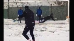 Neve a Pescara, ma l’allenamento continua