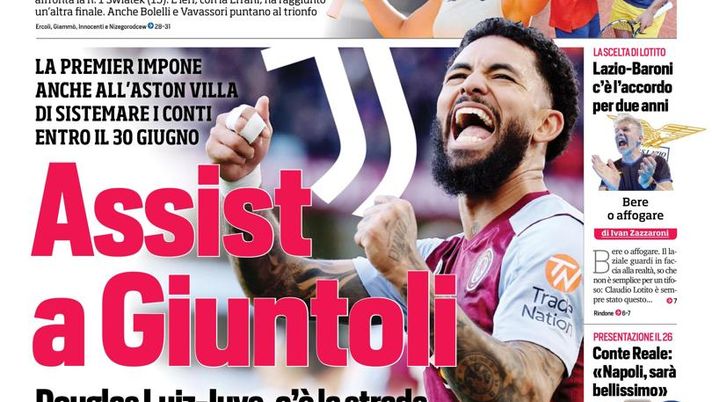 EDICOLA / CdS: Juve, c’è strada per Douglas Luiz. Italia, dubbio Barella - immagine 1