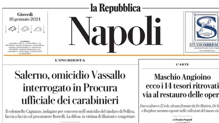 prima pagina la repubblica napoli