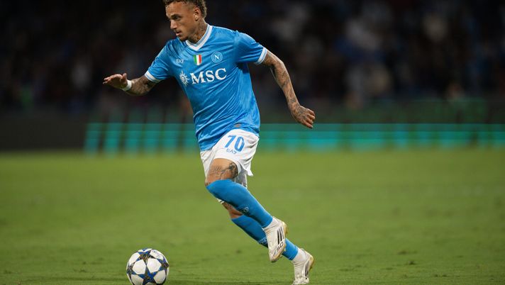 NAPLES, ITALY - OCTOBER 01: Noa Lang during the UEFA Champions League 2025/26 League Phase MD2 match between SSC Napoli and Sporting Clube de Portugal at Stadio Diego Armando Maradona on October 01, 2025 in Naples, Italy. (Photo by SSC NAPOLI/SSC NAPOLI via Getty Images) Napoli-Eintracht, secondo cambio di Conte: fuori Lobotka, dentro Noa Lang! - immagine 1