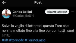 Torino-Lazio 2-3, reazioni social: “Salvo la voglia di lottare di questo Toro”
