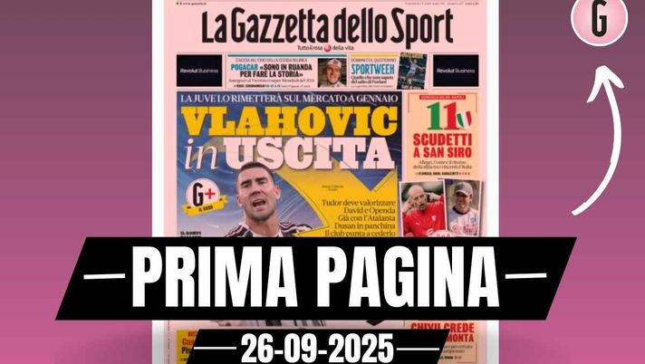 Prima pagina Gazzetta dello Sport Milan-Napoli, torna Allegri contro Conte