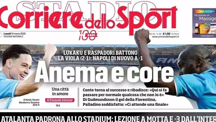 prima pagina corriere dello sport oggi