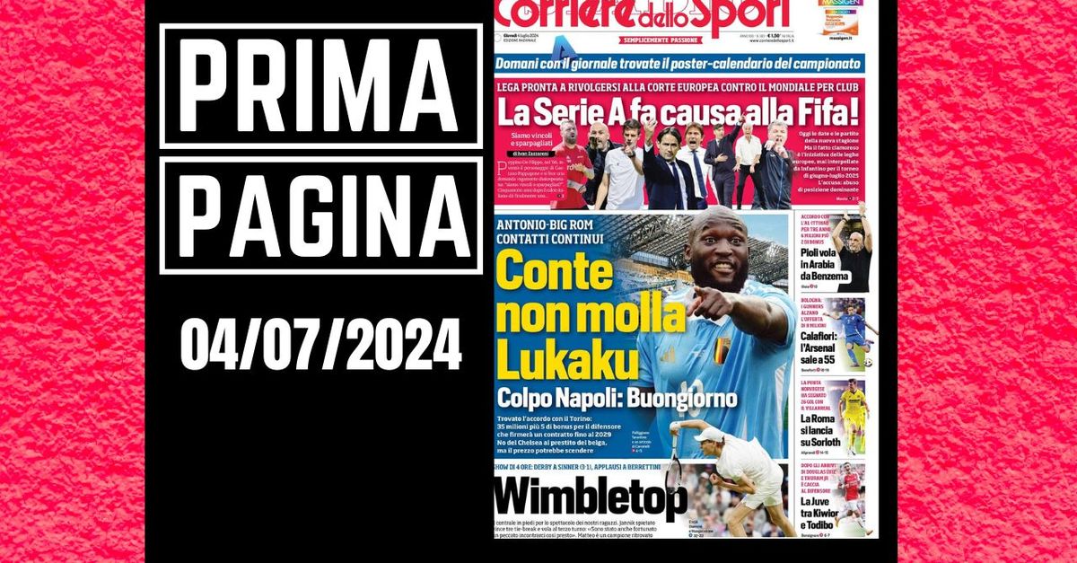 Prima pagina Corriere dello Sport: “Napoli, Conte non molla Lukaku”
