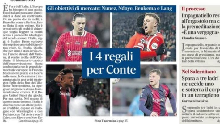 prima pagina il mattino oggi