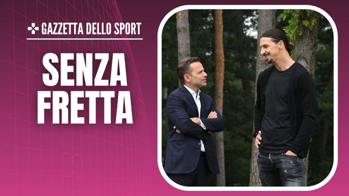 Giorgio Furlani (amministratore delegato AC Milan) con Zlatan Ibrahimovic durante un allenamento dei rossoneri a Milanello | Milan News (Getty Images) Furlani Ibrahimovic AC Milan