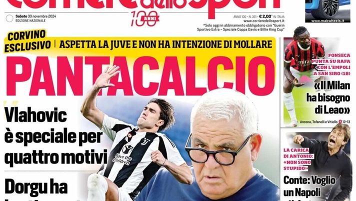 PRIMA PAGINA CORRIERE DELLO SPORT OGGI: “Conte: Voglio un Napoli più forte” prima pagina corriere dello sport oggi