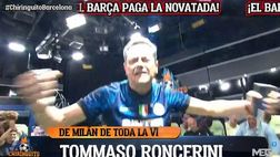 VIDEO / Choc tifosi Barça, in tv spagnola giornalista sfotte ballando con la maglia di Barella