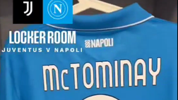 Tutto pronto nello spogliatoio degli azzurri all’Allianz Stadium per Juventus-Napoli