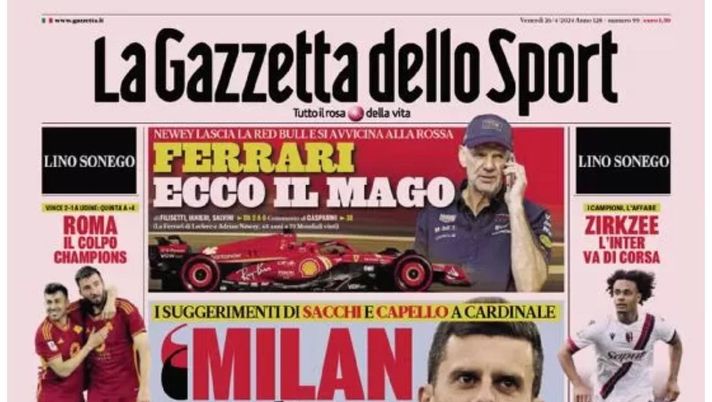 PRIMA PAGINA GAZZETTA DELLO SPORT OGGI: “Inzaghi al rinnovo, ci metto la firma”