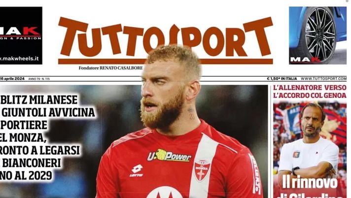 prima pagina tuttosport oggi