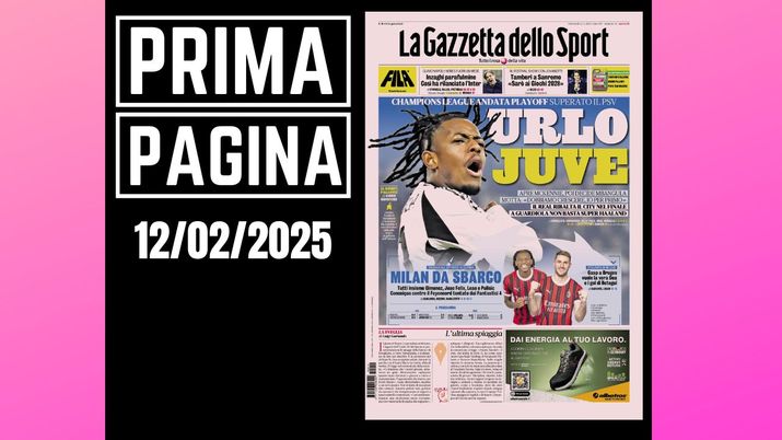 Prima Pagina Gazzetta dello Sport 12 febbraio