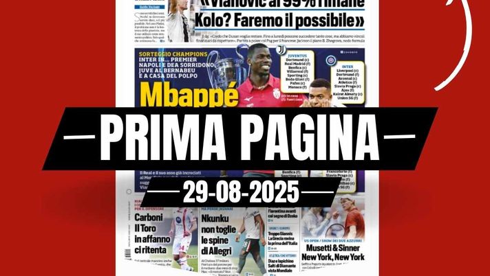Prima pagina Tuttosport: Milan, Nkunku non toglie le spine di Allegri