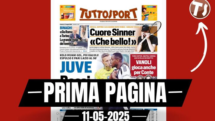 Prima pagina Tuttosport: 'Juventus, rossi di rabbia'