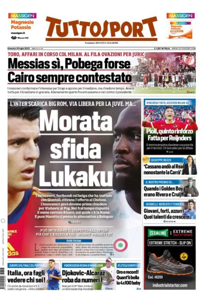 EDICOLA TS – Morata sfida Lukaku! L’Inter scarica Big Rom, via libera per la Juve ma… - immagine 1