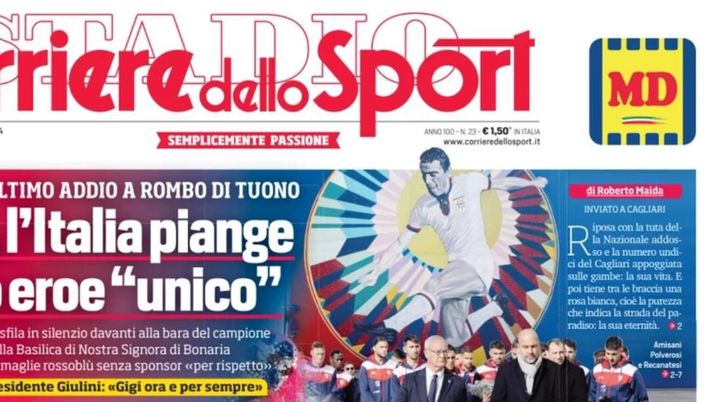 prima pagina corriere dello sport oggi