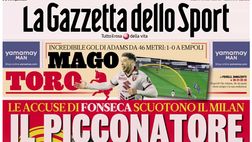PRIMA PAGINA GAZZETTA DELLO SPORT: “Dea caccia al record, il Napoli rischia”