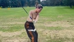 VIDEO / Prima lezione di golf per la moglie di Francesco Acerbi: “Sempre il sedere fuori”