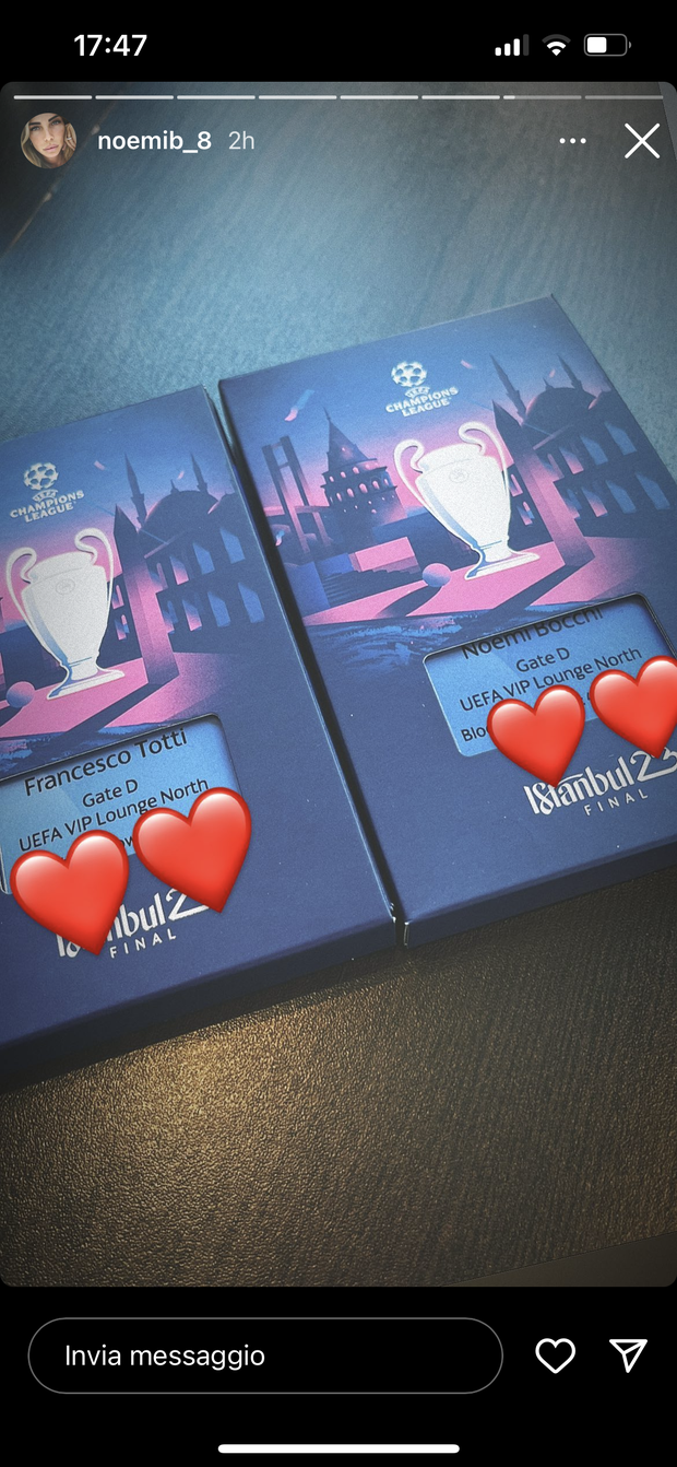 Finale Champions, in tribuna a Istanbul ci saranno anche Totti e Noemi- immagine 2