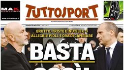 PRIMA PAGINA TUTTOSPORT OGGI: “Allegri e Pioli, è ora di cambiare”