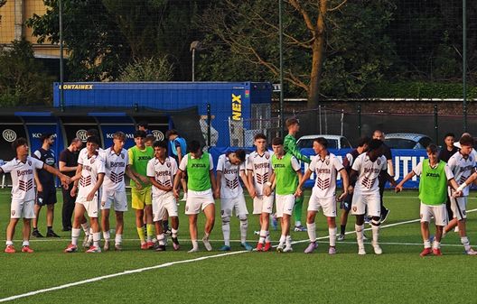 MILAN, ITALY - JUNEY 11: Torino Under 17 celebrates access to championship quart finals after winning against Inter Under 17 at Konami Youth Development Center in memory of Giacinto Facchetti (Interello) on June 11, 2025 in Milan, Italy.