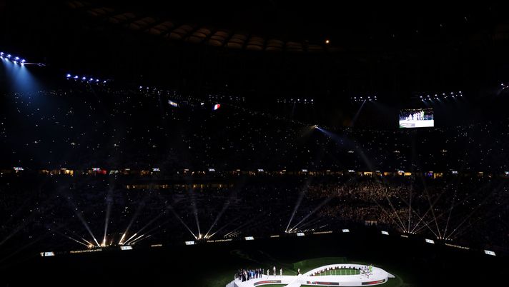 LUSAIL CITY, QATAR - DECEMBER 18: A general view at the award ceremony following the FIFA World Cup Qatar 2022 Final match between Argentina and France at Lusail Stadium on December 18, 2022 in Lusail City, Qatar. (Photo by Buda Mendes/Getty Images) mondiale cerimonia