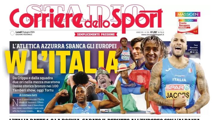 prima pagina corriere dello sport oggi