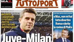 PRIMA PAGINA TUTTOSPORT OGGI: “Juve-Milan Thiago vi guarda”