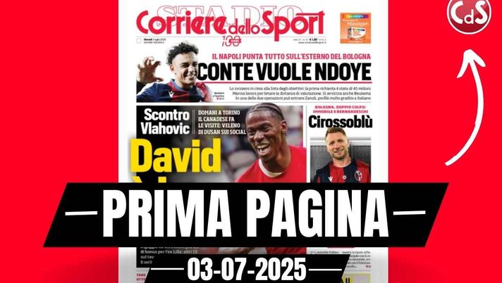 Prima pagina Corriere dello Sport: il Milan avanza per Jashari