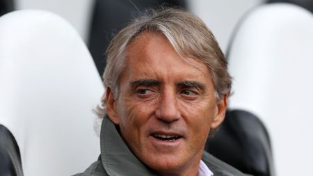 NEWCASTLE UPON TYNE, ENGLAND - SEPTEMBER 12: Head Coach of Saudi Arabia, Roberto Mancini looks on prior to the International Friendly match between Korea Republic and Saudi Arabia at St James' Park on September 12, 2023 in Newcastle upon Tyne, England. (Photo by Nigel Roddis/Getty Images)