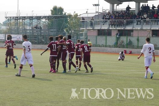 Torino-Livorno Under 15, l'esultanza dei ragazzi di Menghini