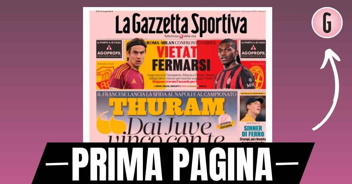 prima pagina gazzetta dello sport roma milan vietato fermarsi da Pianetamilan.it prima pagina gazzetta dello sport roma milan vietato fermarsi