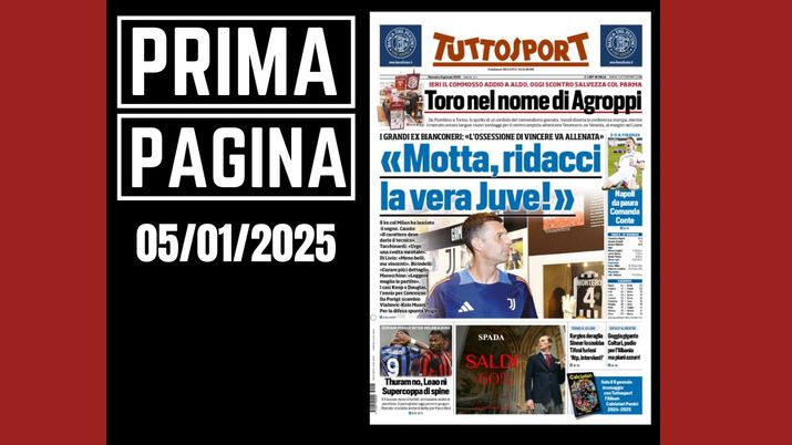 Prima pagina Tuttosport: Thuram no, Leao ni. Supercoppa di spine