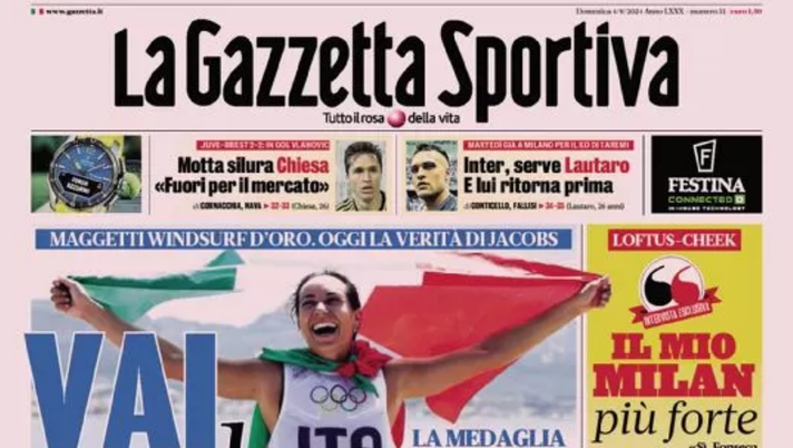 PRIMA PAGINA DELLA GAZZETTA DELLO SPORT: “Motta silura Chiesa, fuori per il mercato” PRIMA PAGINA DELLA GAZZETTA DELLO SPORT: “Motta silura Chiesa, fuori per il mercato” - immagine 1