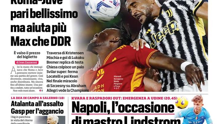 EDICOLA / CdS: Roma-Juve, roba da Premier. Pari aiuta più Allegri che De Rossi - immagine 1