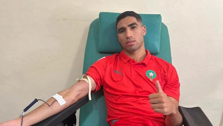 Hakimi si mobilita per il Marocco e dona il sangue: “Salviamo più vite possibili” Hakimi si mobilita per il Marocco e dona il sangue: “Salviamo più vite possibili” - immagine 1