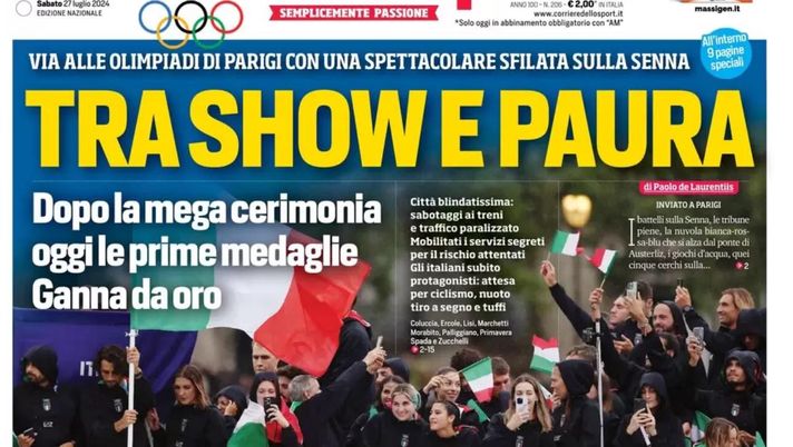 PRIMA PAGINA CORRIERE DELLO SPORT OGGI: “Gilmour strega il Napoli” prima pagina corriere dello sport oggi