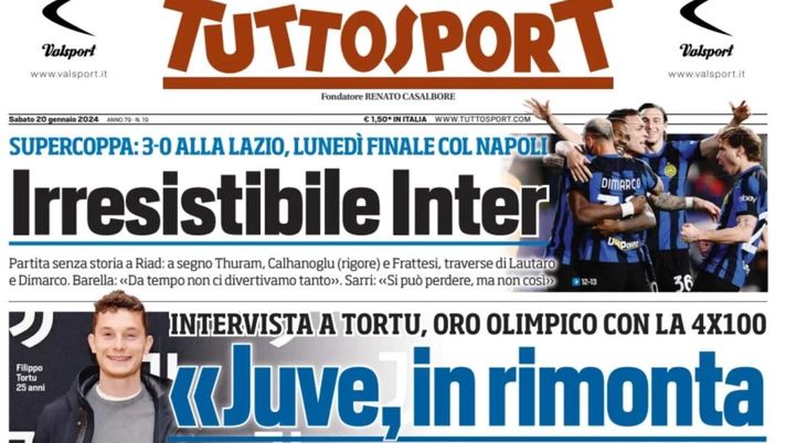 prima pagina tuttosport oggi