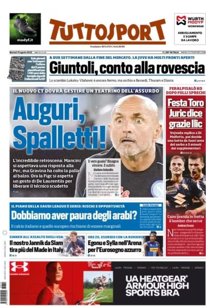 EDICOLA TS – Auguri, Spalletti! Mancini, l’incredibile retroscena - immagine 1