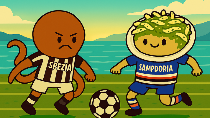 Il polpo alla spezzina affronta le trofie al pesto doriane Spezia Sampdoria