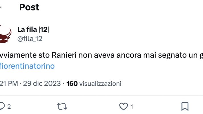 reazioni social fiorentina-torino