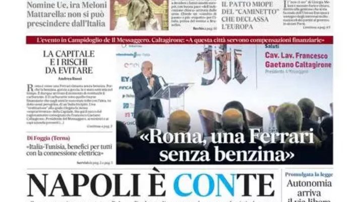prima pagina il mattino oggi